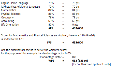 Calculate UCT APS