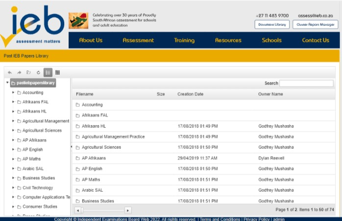 Step 1- Visit the Independent Examinations Board Library Portal