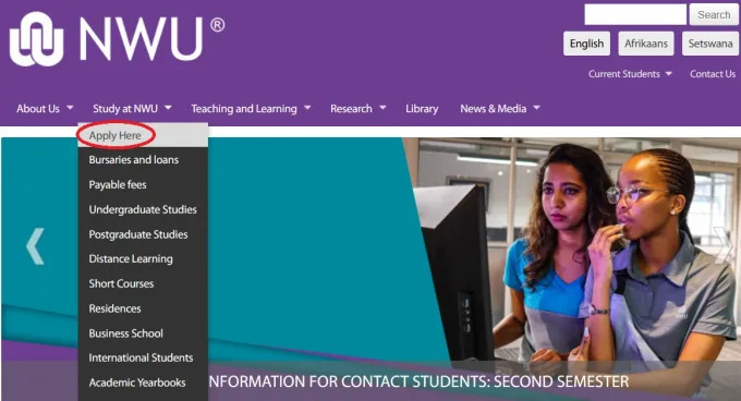 NWU Online Application 2023